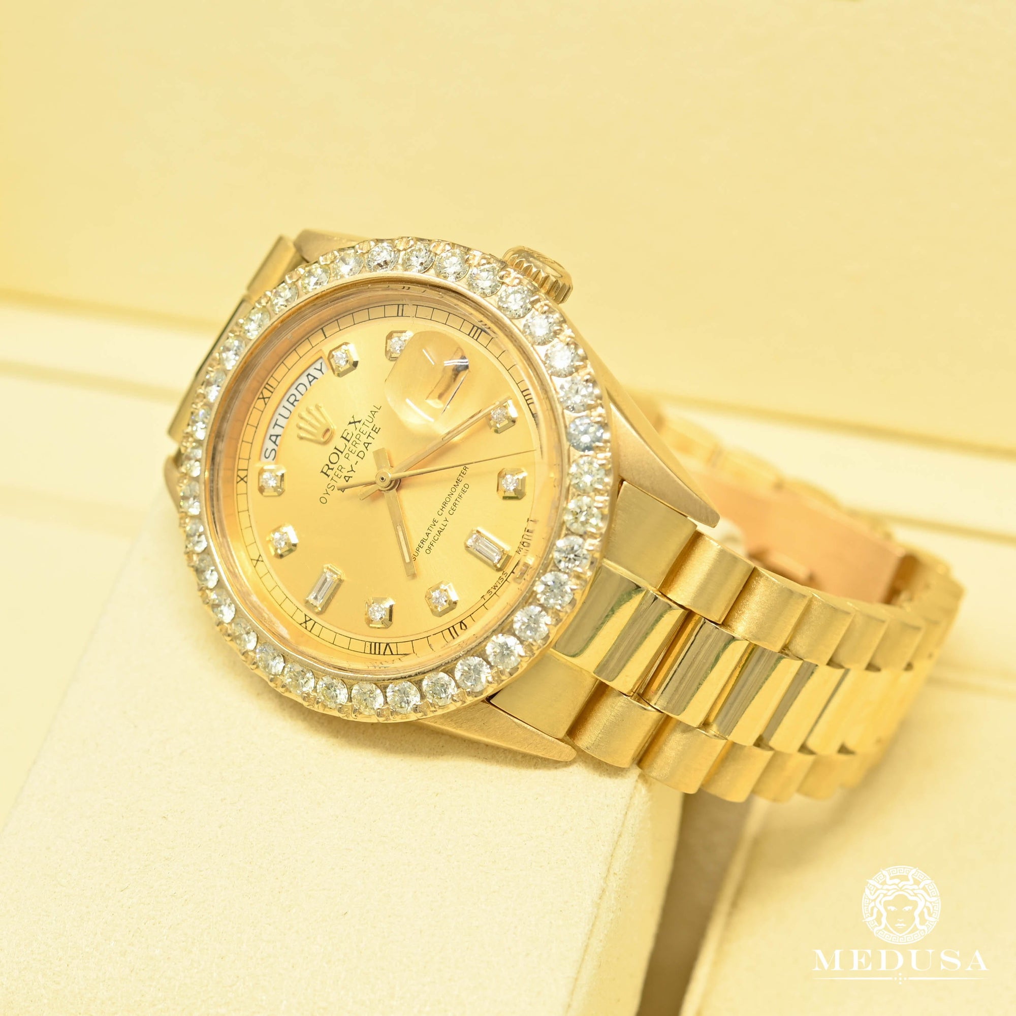 Montre Rolex | Montre Homme Rolex President Day-Date 36mm - Baguette Or Baguette / Or Jaune
