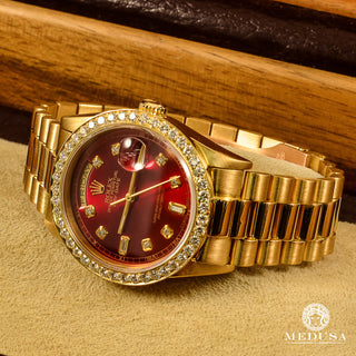 Rolex President Day-Date 36mm - Red Baguette  - Baguette / Yellow Gold