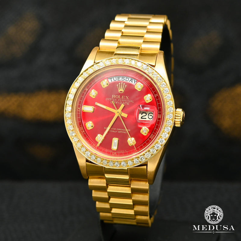 Rolex watch | Rolex President Day-Date Men&#39;s Watch 36mm - Baguette Red Baguette/Yellow Gold
