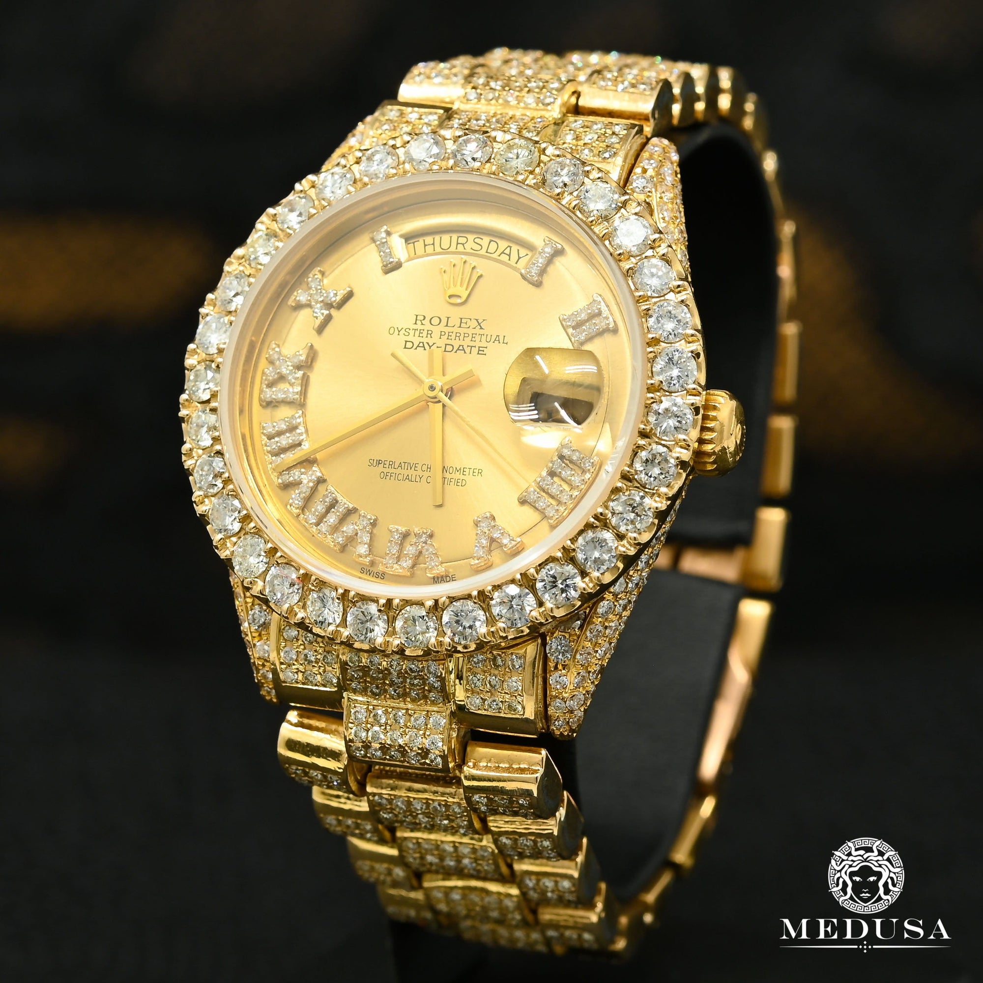 Montre Rolex | Montre Homme Rolex President Day-Date 36mm - Iced Out Or Jaune