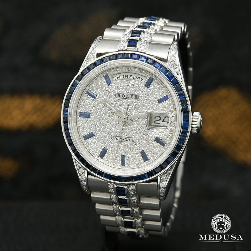 Montre Rolex | Montre Homme Rolex President Day-Date 36mm - Or Blanc &amp; Saphir Or Blanc