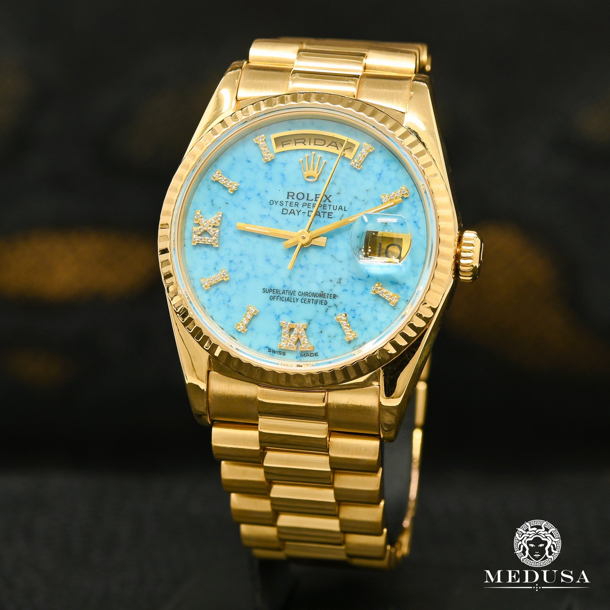 Montre Rolex | Homme President Day-Date 36mm - Turquoise Or Jaune