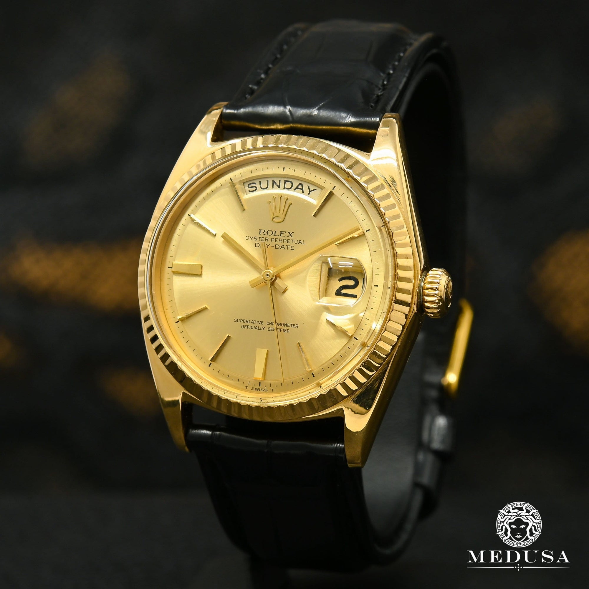 Montre Rolex | Montre Homme Rolex President Day-Date 36mm - Vintage Leather Or Jaune