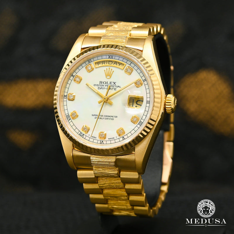 Montre Rolex | Homme President Day - Date 36mm - White Or Jaune