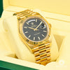 Montre Rolex | Homme President Day - Date 40mm - Black Diagonal Or Jaune