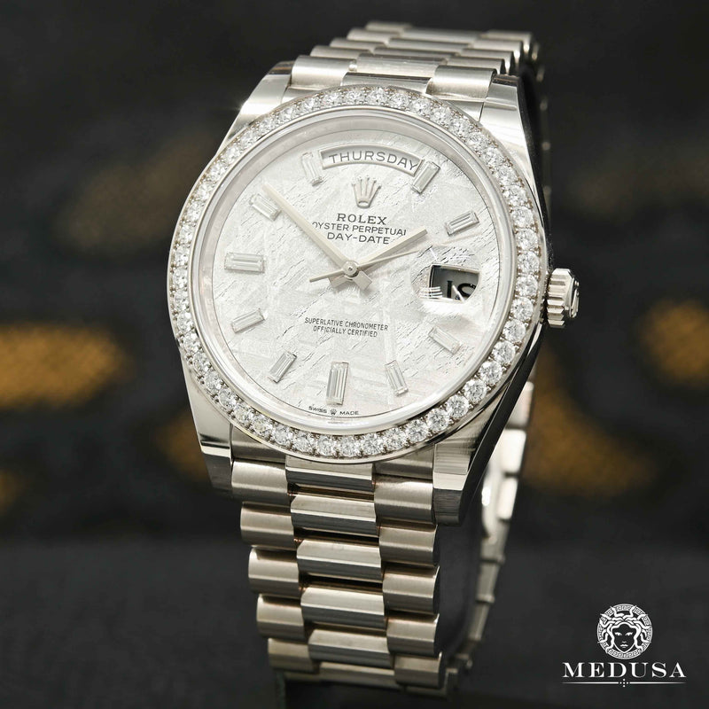 Montre Rolex | Homme President Day-Date 40mm - Meteorite White Gold Or Blanc