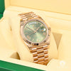 Montre Rolex | Homme President Day - Date 40mm - Olive Rose Gold Or