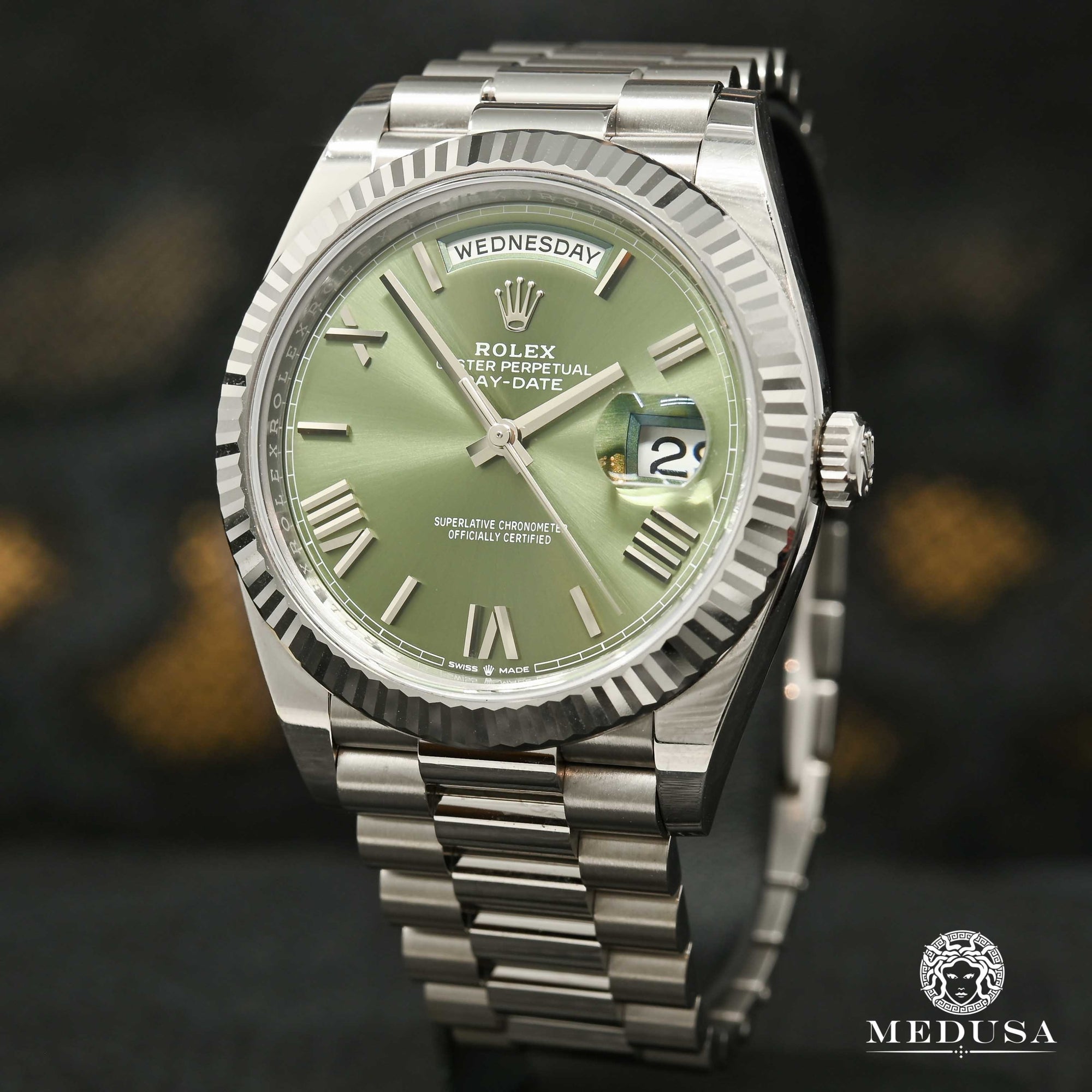 Rolex watch | Rolex President Day-Date Men's Watch 40mm - Olive White Gold White Gold