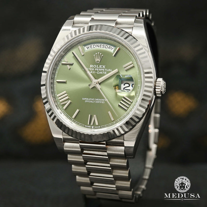 Montre Rolex | Homme President Day-Date 40mm - Olive White Gold Or Blanc