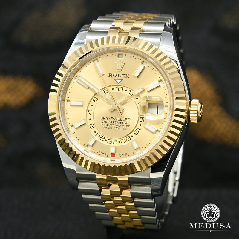 Montre Rolex | Homme Sky - Dweller 42mm - Champagne Jubilee Or 2 Tons