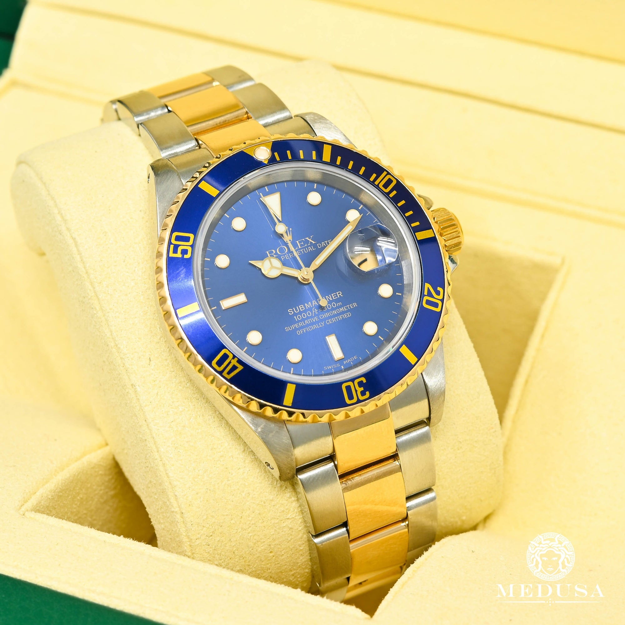 Reloj Rolex | Rolex Submariner 40 mm - 2 tonos azul reloj para hombre | Joyas de Medusa