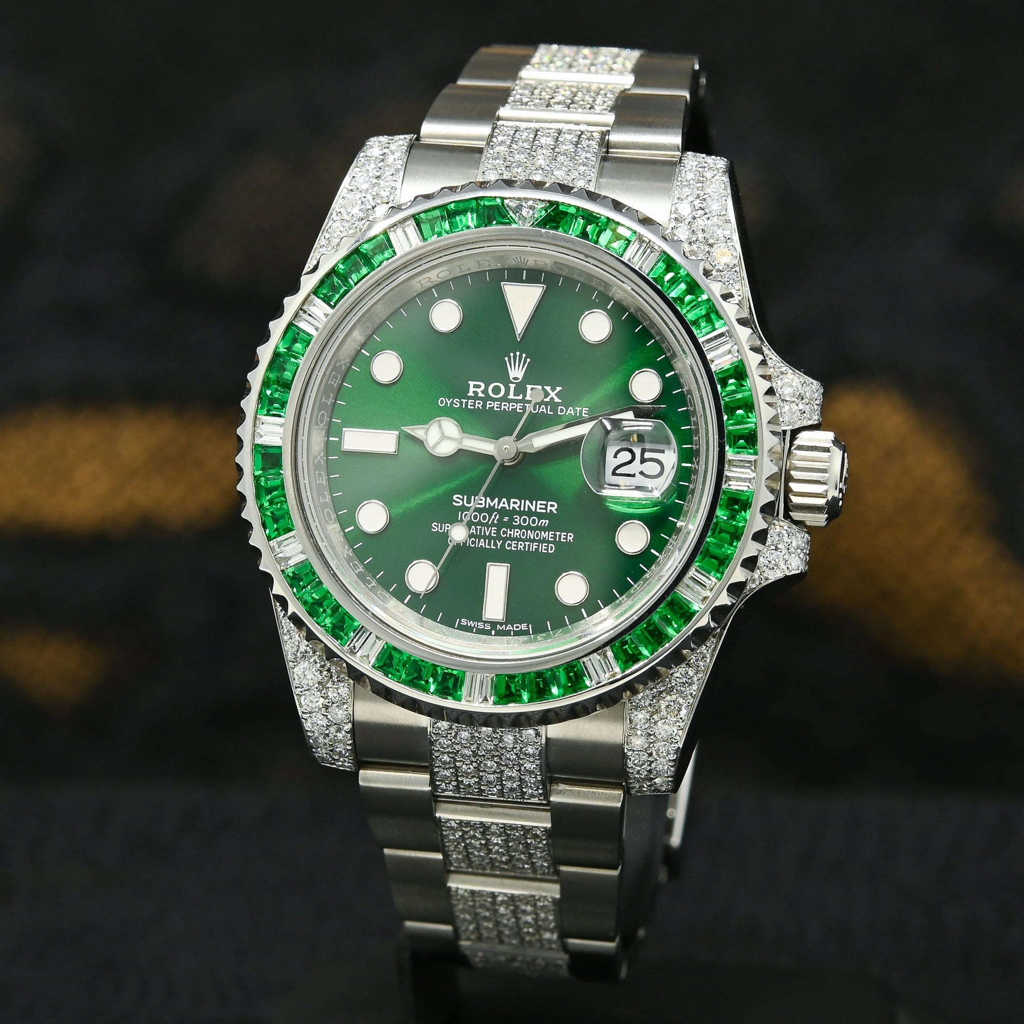 Rolex watch | Rolex Submariner Men's Watch 40mm - Hulk Iced & Emerald Stainless