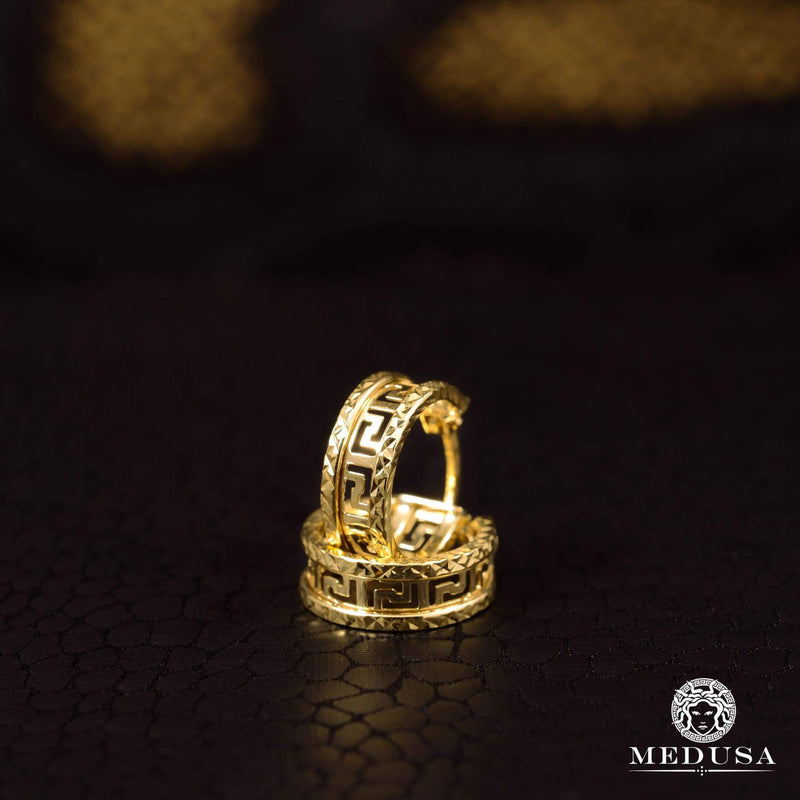 10K Gold Rings | Round F13 Gold 2 Tone Earrings