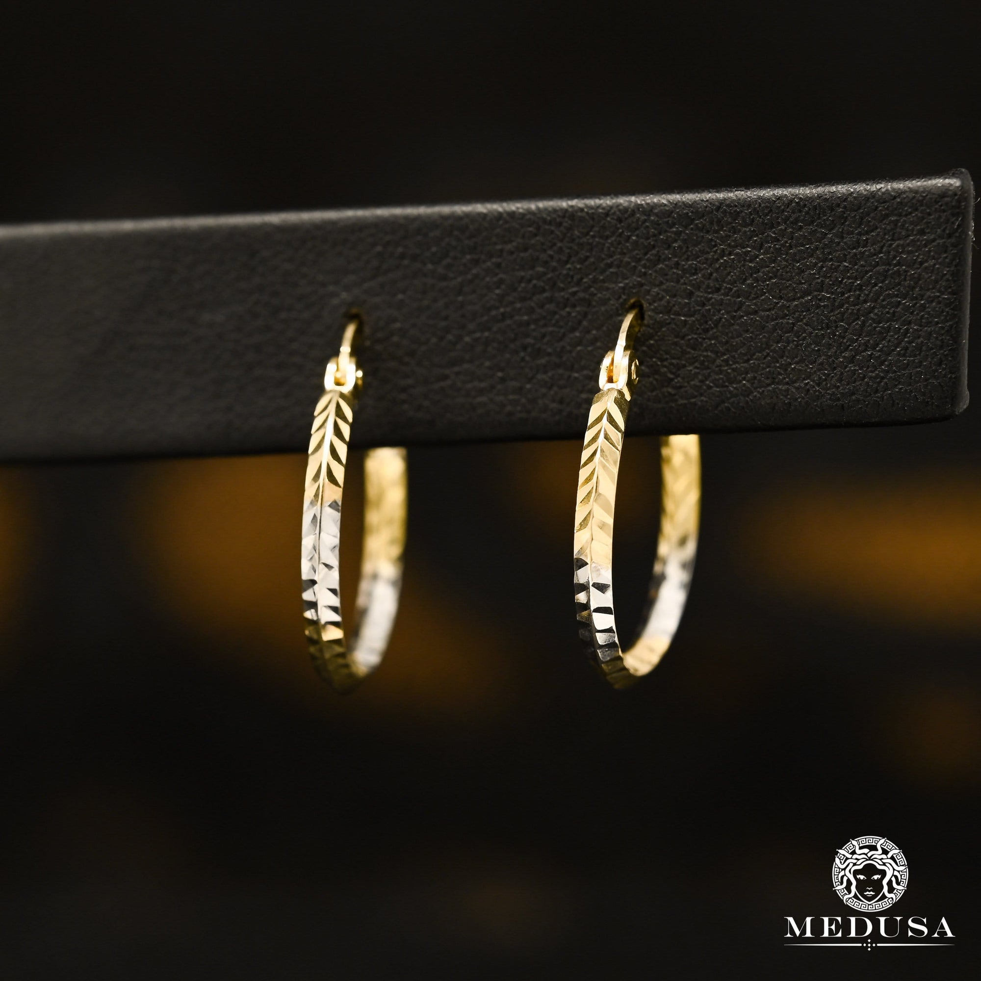 Anneaux en Or 10K | Boucles d’Oreilles Round F17 Or 2 Tons / 19mm