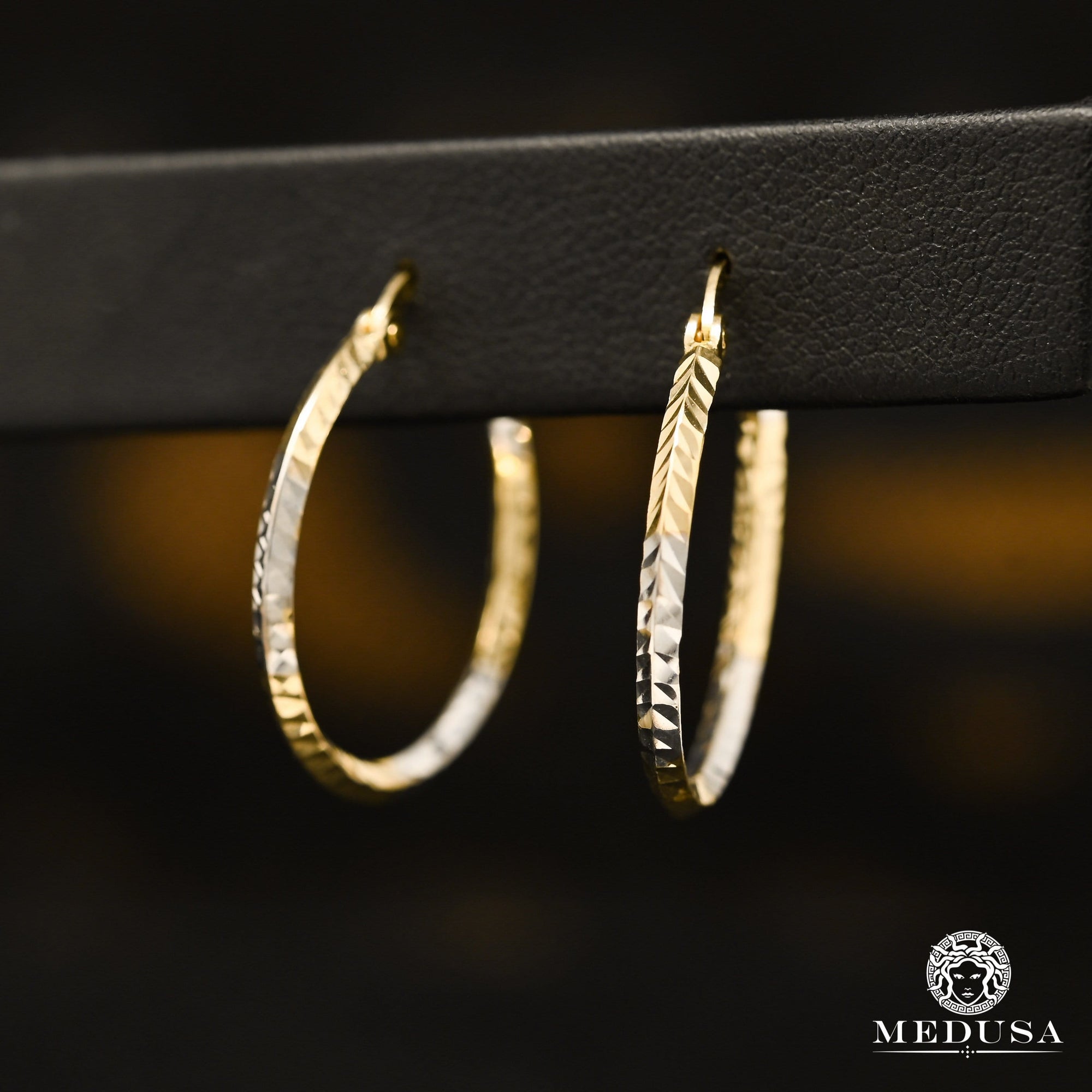 Anneaux en Or 10K | Boucles d’Oreilles Round F17 Or 2 Tons / 24mm