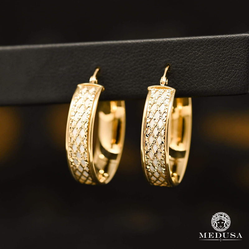 10K Gold Rings | Round F22 Gold 2 Tone Earrings