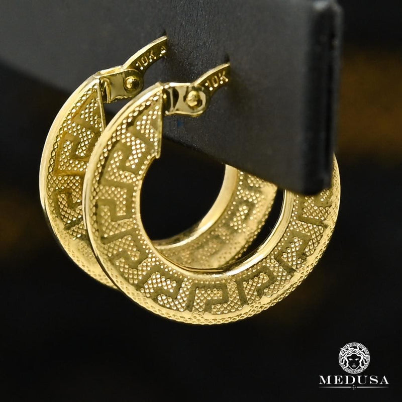 10K Gold Rings | Round F23 Yellow Gold Earrings