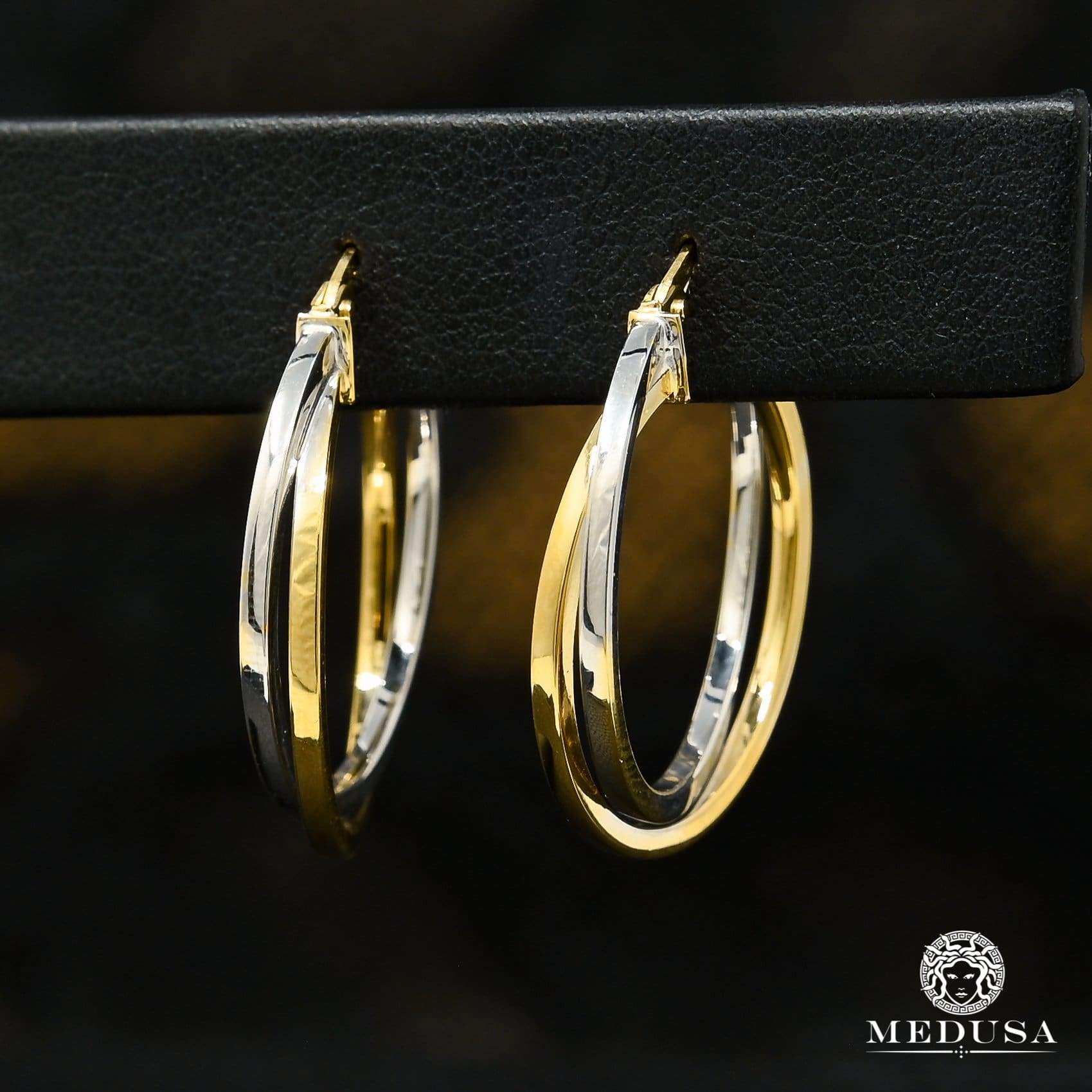10K Gold Rings | Round F27 Gold 2 Tone Earrings