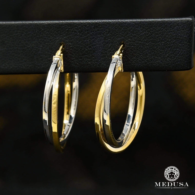 10K Gold Rings | Round F27 Gold 2 Tone Earrings