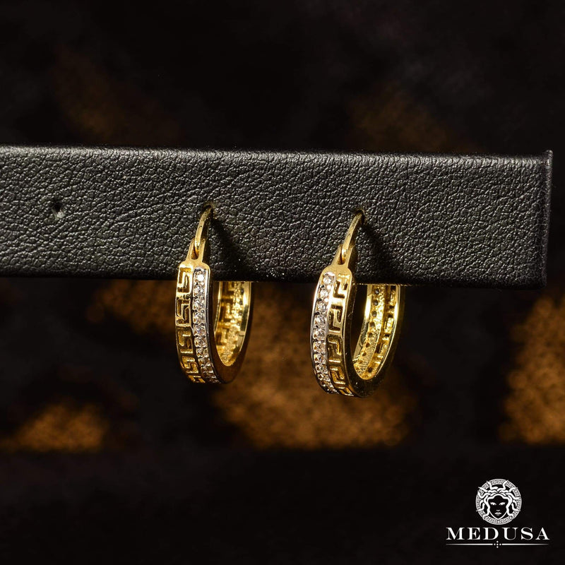 10K Gold Rings | Round F6 Yellow Gold Earrings