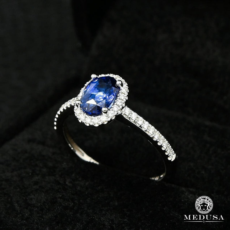 14K Gold Diamond Ring | Women&#39;s Ring Sapphire D1 - White Gold Diamond