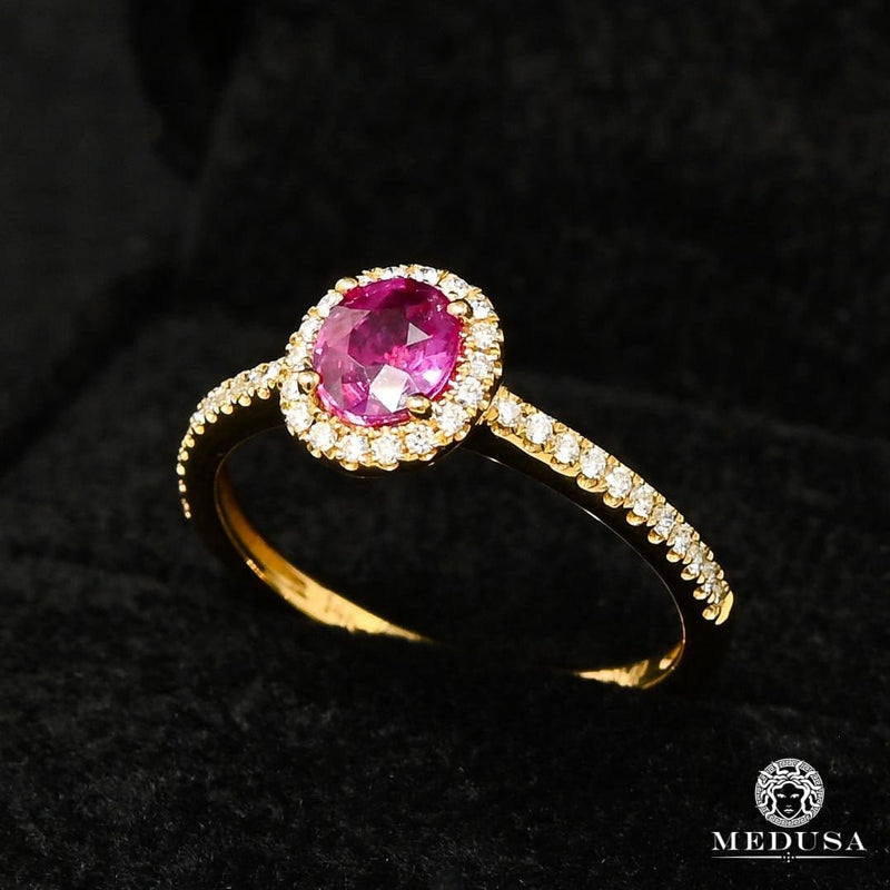 14K Gold Diamond Ring | Women&#39;s Ring Sapphire D3 - Diamond Yellow Gold
