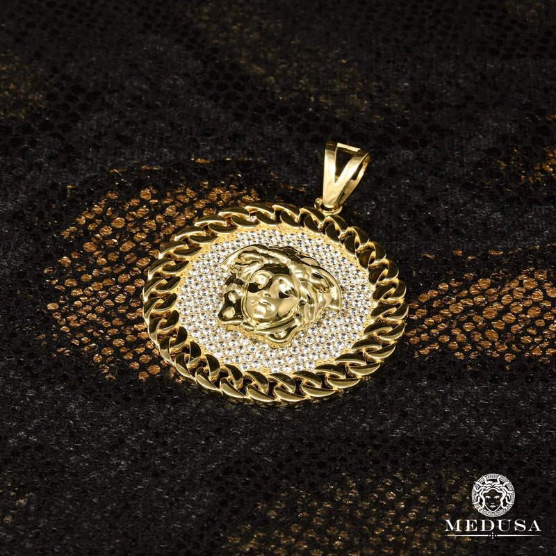 10K Gold Pendant | Medallion Shield X17 Yellow Gold