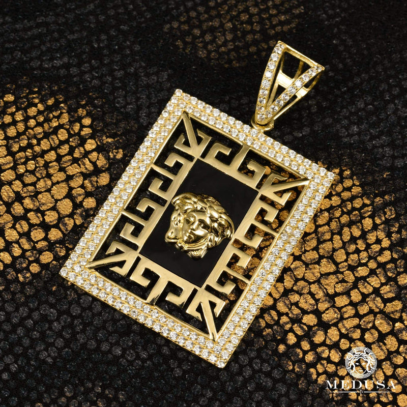 10K Gold Pendant | Medallion Shield X2 Yellow Gold