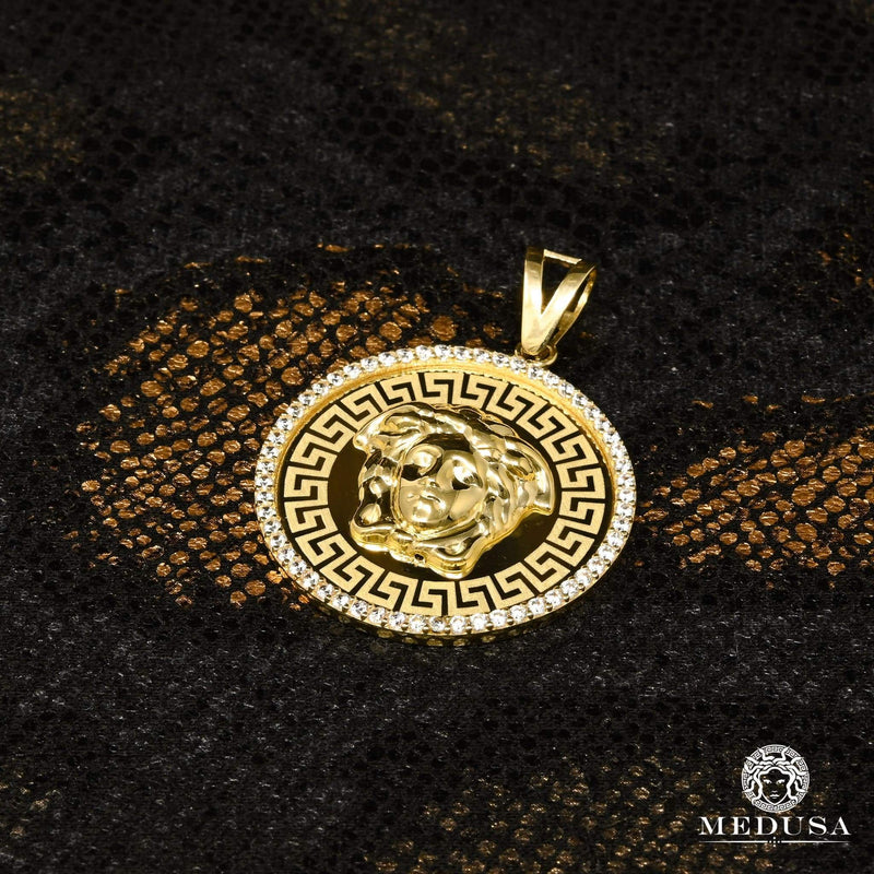 10K Gold Pendant | Medallion Shield X22 Yellow Gold / 31mm