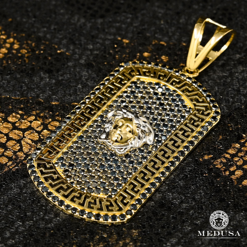 10K Gold Pendant | Medallion Shield X30 Gold 2 Tones