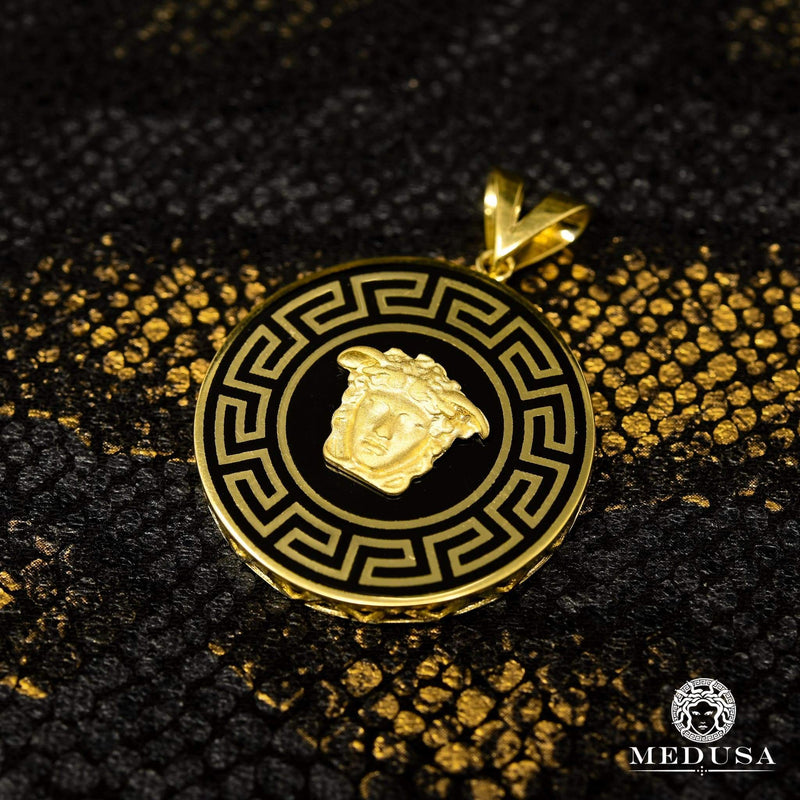 10K Gold Pendant | Medallion Shield X8 Yellow Gold