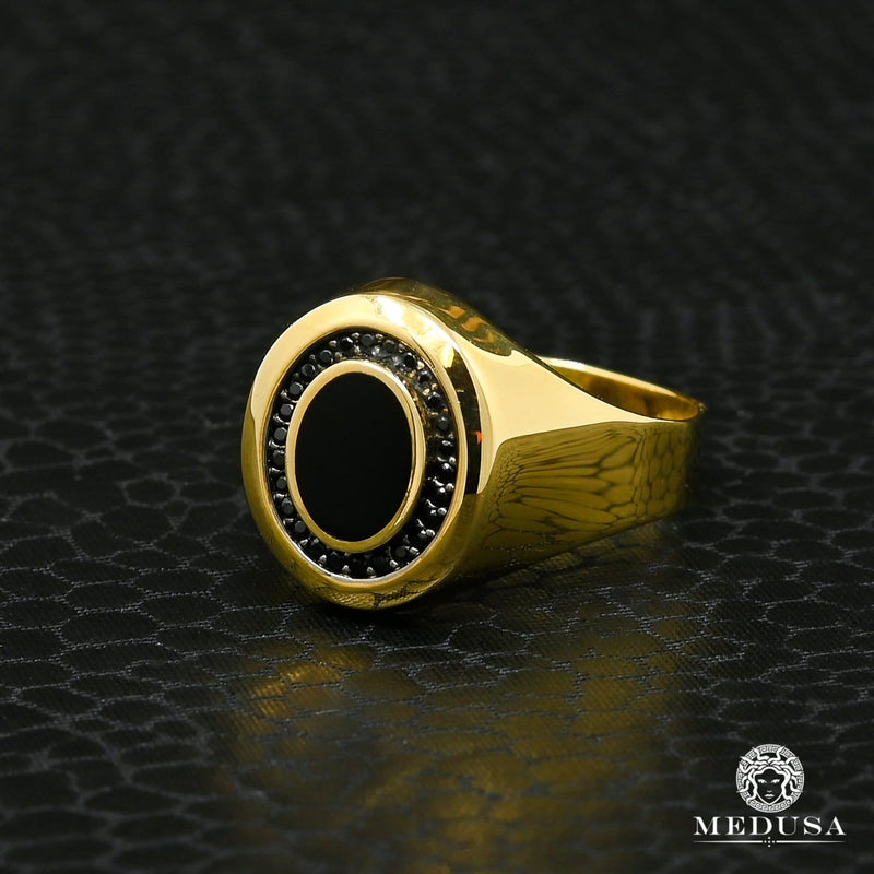 10K Gold Ring | Signet Men&#39;s Ring H23 Yellow Gold