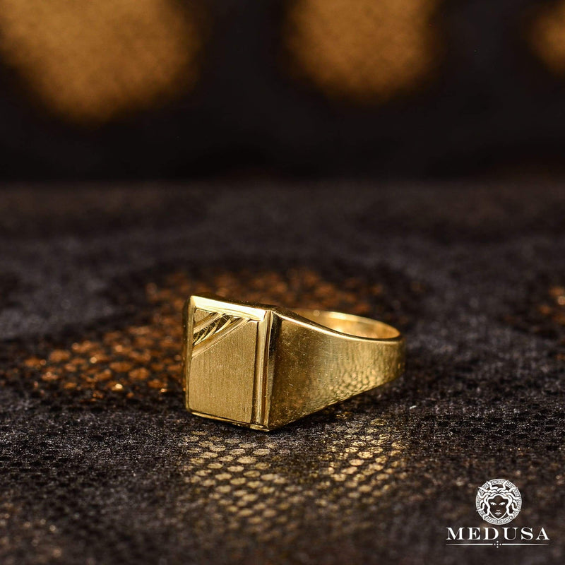 10K Gold Ring | Men&#39;s Ring Signet H5 Yellow Gold
