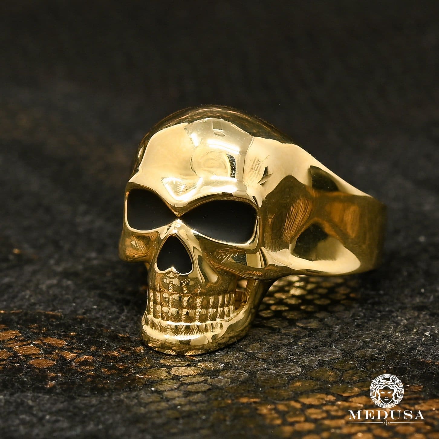 10K Gold Ring | Men's Ring Skull H5 Yellow Gold