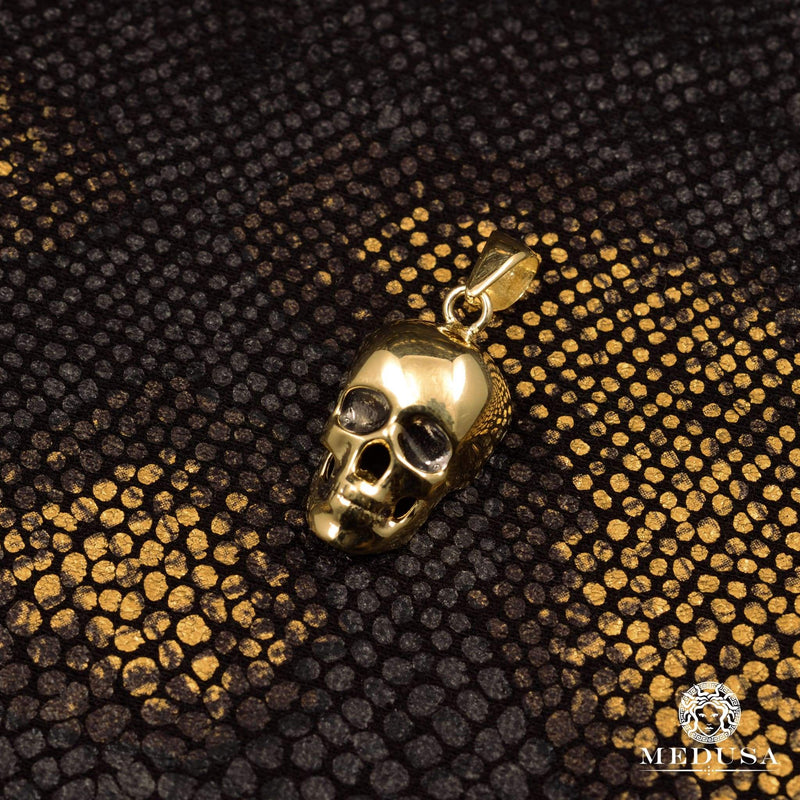 10K Gold Pendant | Divers Skull X2 Yellow Gold Pendant