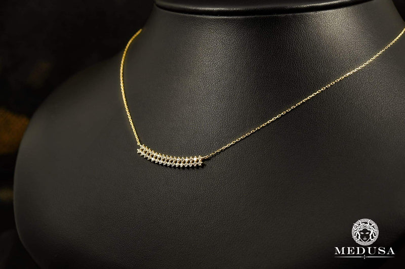10K Gold Necklace | Women&#39;s Necklace Slight X2 Yellow Gold