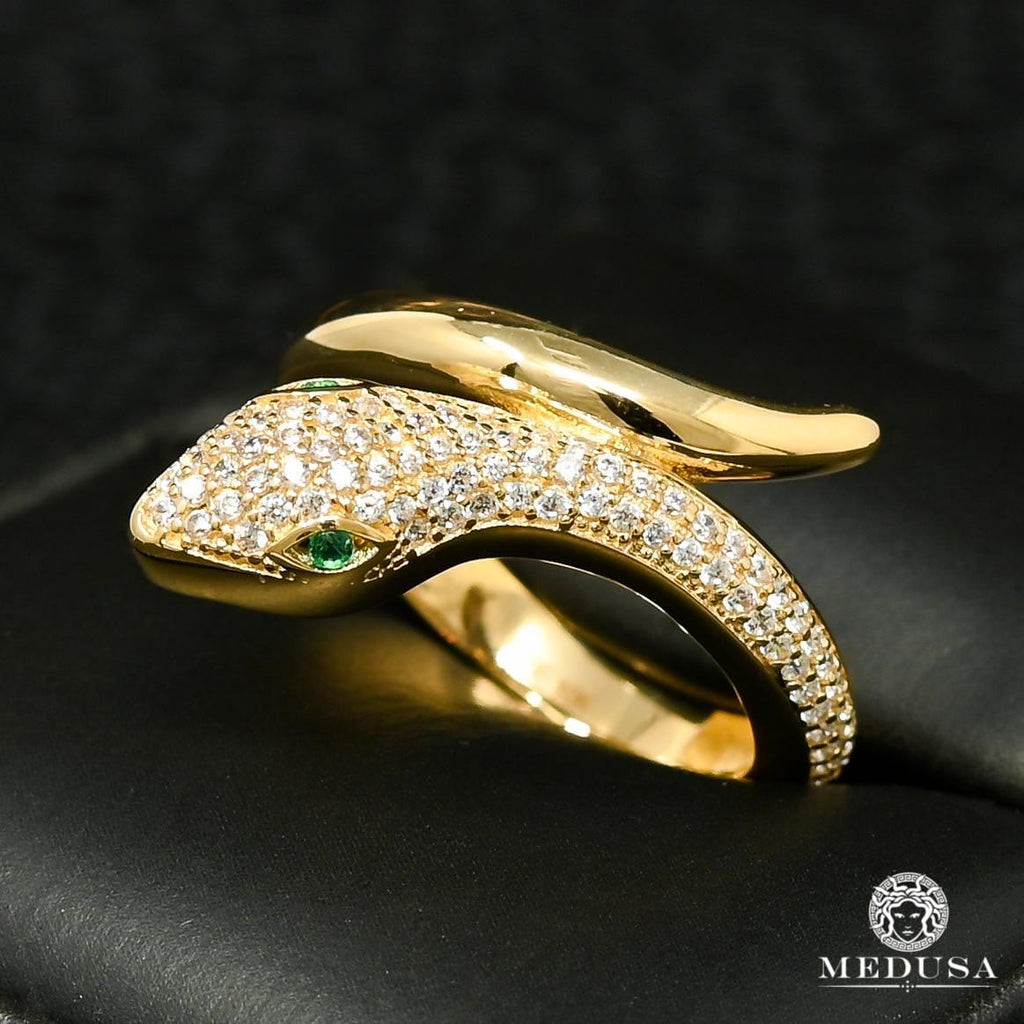 10K Gold Ring Snake F7 Women's Ring Medusa Jewelry