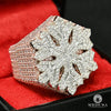 Bague à Diamants en Or 10K | Bague Homme Snowflake D1 - Emerald Cut Or Rose 2 Tons
