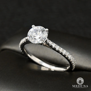 Solitaire D3 - 1.00CT Round Cut - Sans / Or Blanc