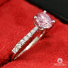 Bague à Diamants en Or 18K | Fiançaille Solitaire D6 - Diamant Rose Blanc