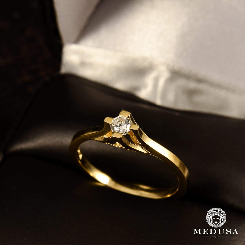 14K Gold Diamond Ring | F4 Solitaire Engagement Ring - MA0695