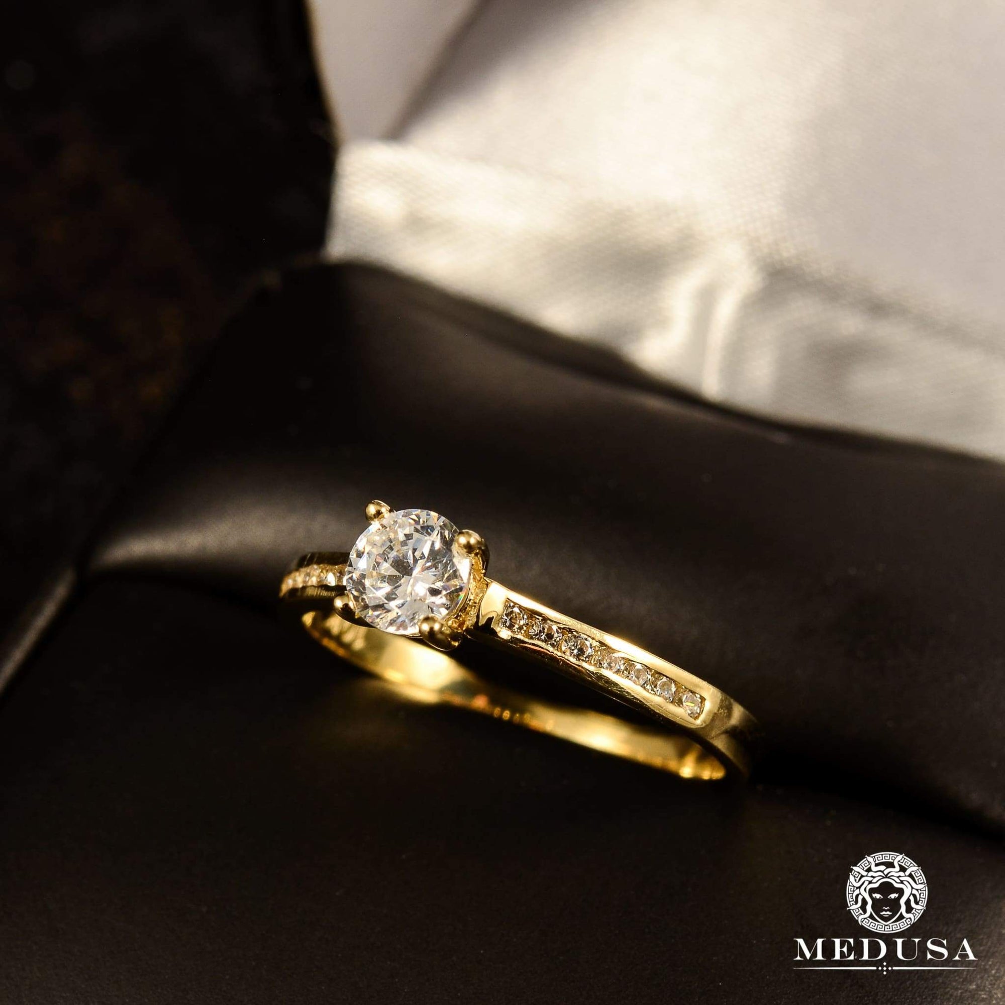 14K Gold Diamond Ring | F8 Solitaire Engagement Ring - MA0737