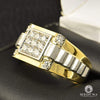 10K Gold Diamond Ring | Square D2 Men&#39;s Ring - 0.50CT Diamond / 2 Tone Gold