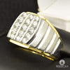 10K Gold Diamond Ring | Square D5 Men&#39;s Ring - 1.00CT Diamond / 2 Tone Gold