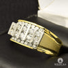 10K Gold Diamond Ring | Square D6 Men&#39;s Ring - 1.00CT Diamond / 2 Tone Gold