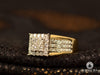 10K Gold Diamond Ring | Square F2 Women&#39;s Ring - Diamond