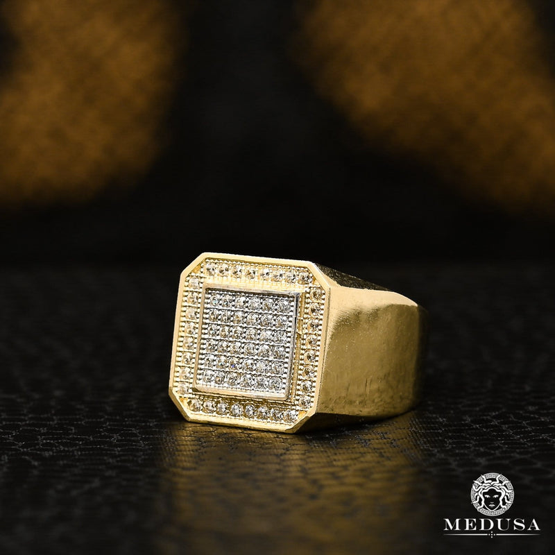 H28 Color 10K Gold Ring | Square H28 Men's Ring | Medusa Jewelry