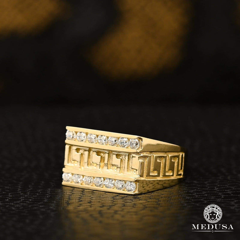 10K Gold Ring | Men&#39;s Ring Square H31 Yellow Gold