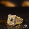 10K Gold Ring | Men&#39;s Ring Square H9 Gold 2 Tones