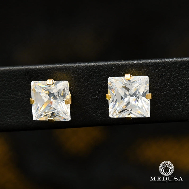 10K Gold Studs | Square X2 Studs Earrings